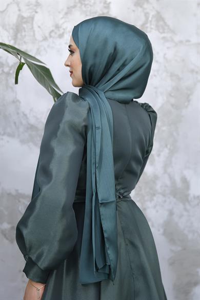 Janjan Fabric Shawl - Petrol Green