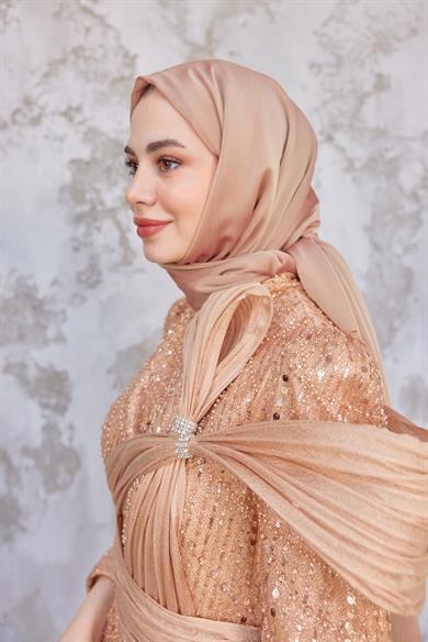 Janjan Fabric Shawl - Salmon