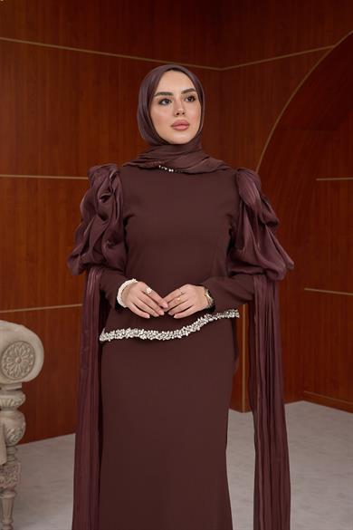 Juliet Özel Tasarım Abiye - Kahverengi