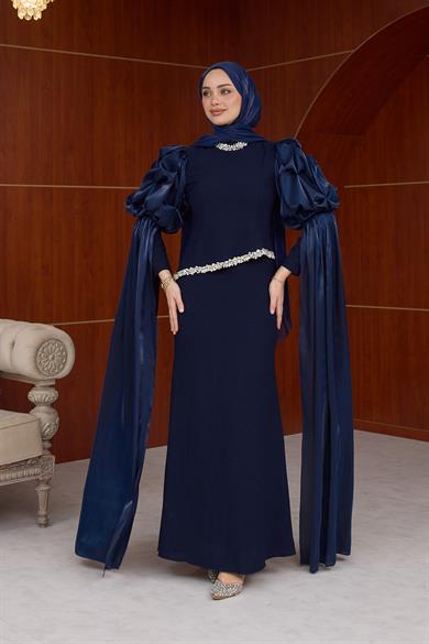 Juliet Özel Tasarım Abiye - Lacivert