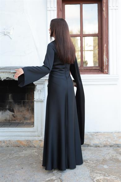 Kaktüs Taş Detay Abiye - Siyah