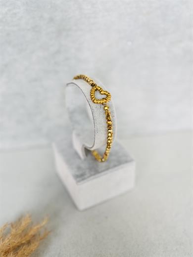 Kalp Detay Bileklik - Gold