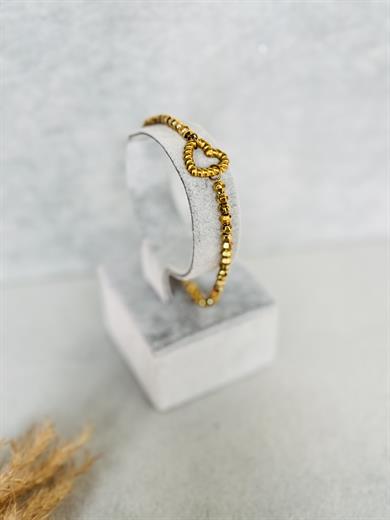 Kalp Detay Bileklik - Gold