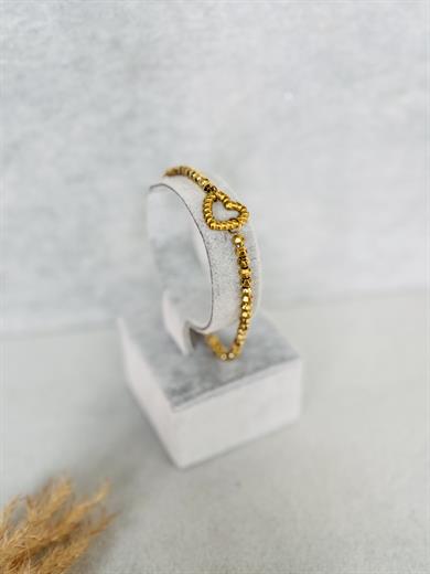Kalp Detay Bileklik - Gold