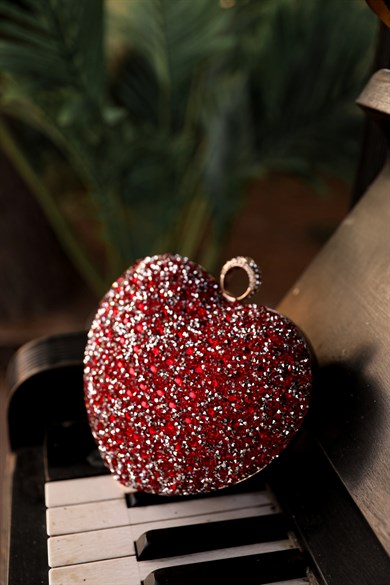 Heart Evening Dress Bag - Claret Red