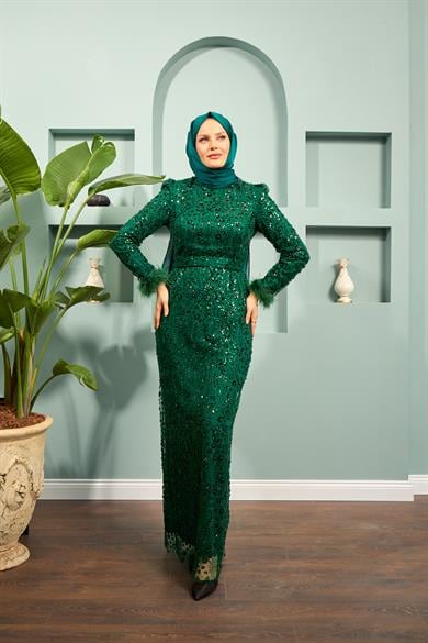 Kamile Evening Dress - Emerald Green