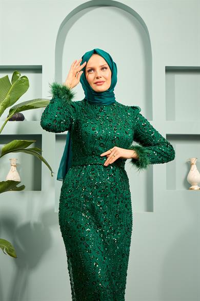 Kamile Evening Dress - Emerald Green
