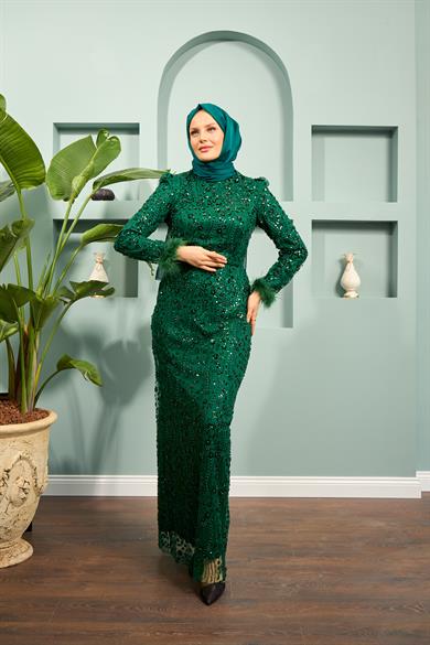 Kamile Evening Dress - Emerald Green