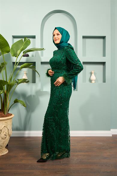 Kamile Evening Dress - Emerald Green