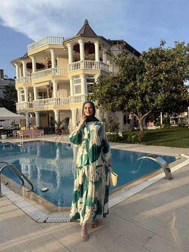 Karanfil Viskon Elbise - Yeşil