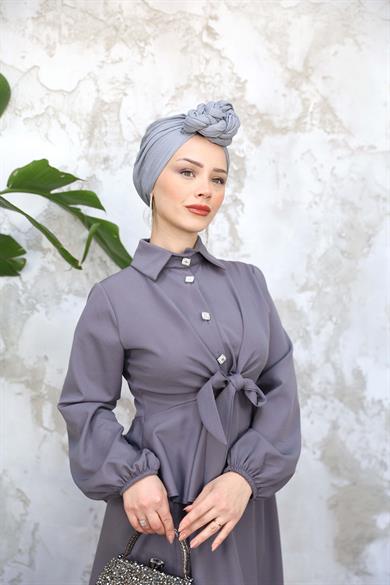Kardelen Etekli Takım - Gri