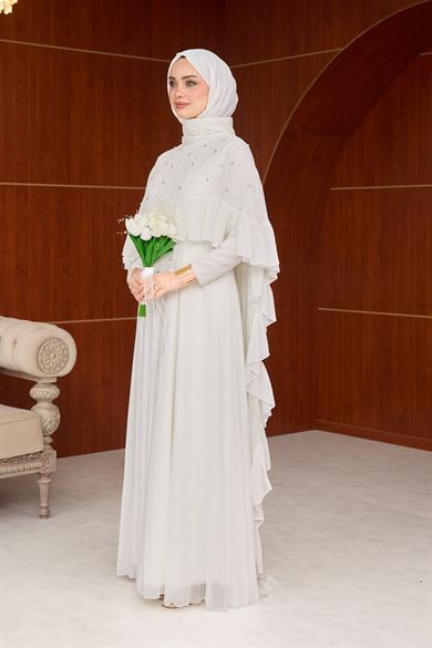 Kardelen Prenses Abiye - Ekru