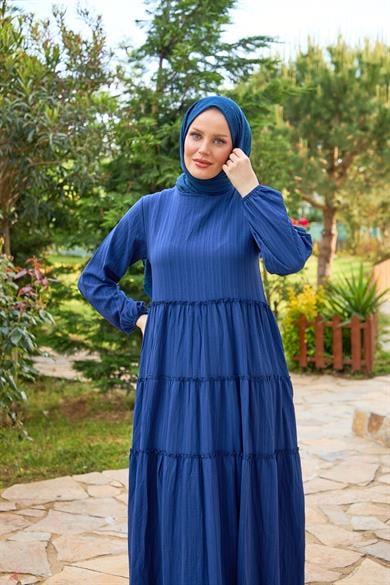 Straight Striped Dress - Blue