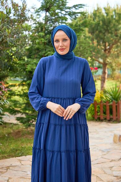 Straight Striped Dress - Blue