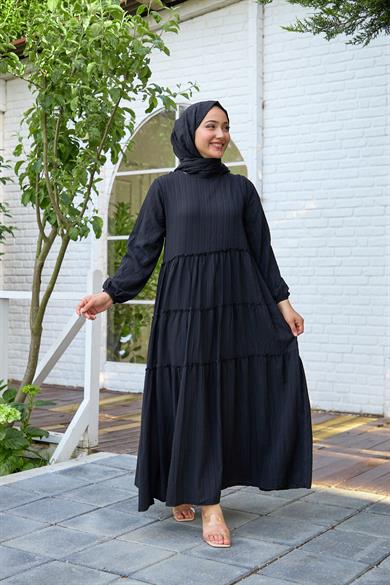 Straight Striped Dress - Black