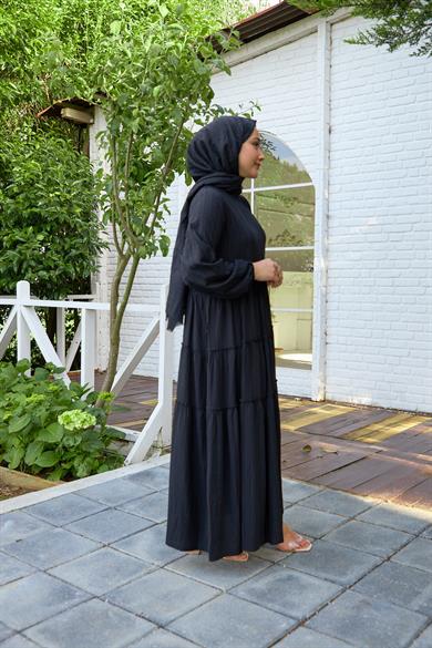 Straight Striped Dress - Black