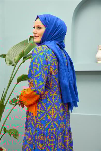 Kevser Dress - Brick Blue