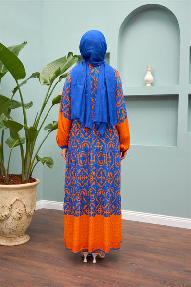 Kevser Dress - Brick Blue