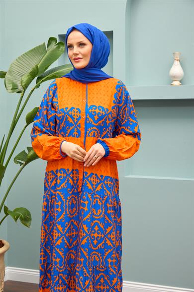 Kevser Dress - Brick Blue