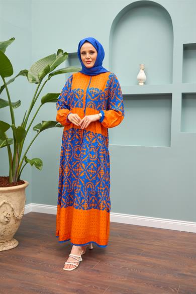 Kevser Dress - Brick Blue