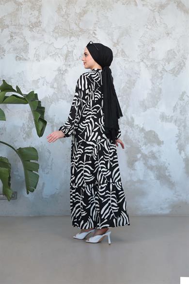 Kiraz Elbise - Siyah-Beyaz