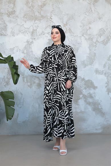 Kiraz Elbise - Siyah-Beyaz