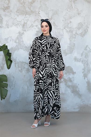Kiraz Elbise - Siyah-Beyaz