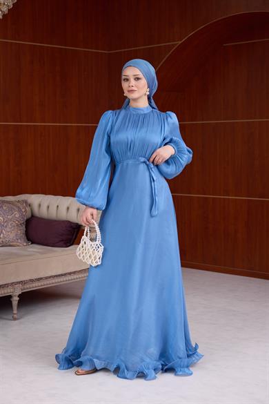 Kiraz Işıltı Abiye - Bebe Mavi