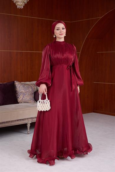 Kiraz Işıltı Abiye - Bordo