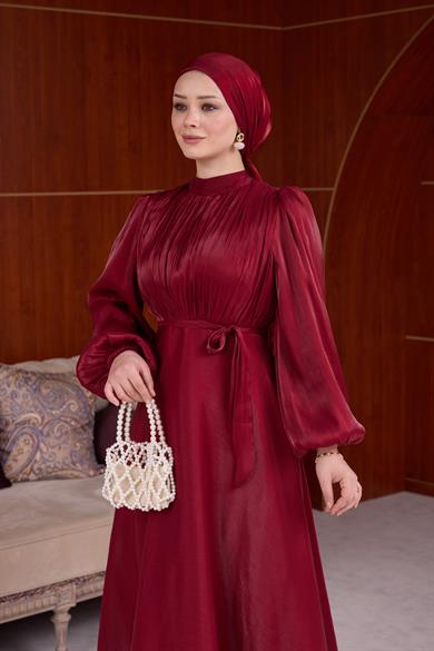 Kiraz Işıltı Abiye - Bordo