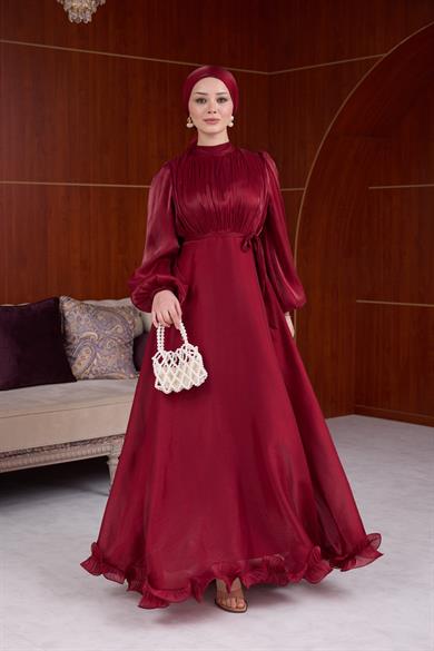 Kiraz Işıltı Abiye - Bordo