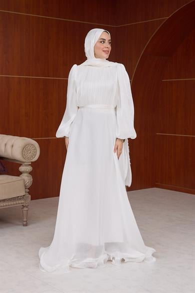 Kiraz Işıltı Abiye - Ekru