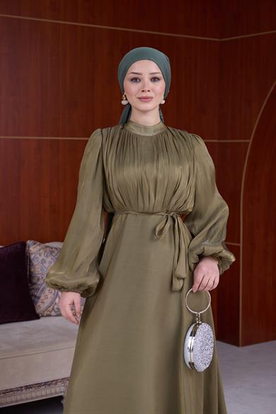 Kiraz Işıltı Abiye - Haki