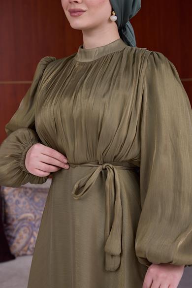 Kiraz Işıltı Abiye - Haki