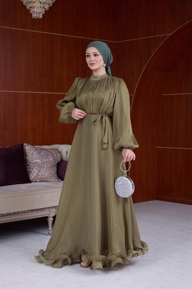 Kiraz Işıltı Abiye - Haki