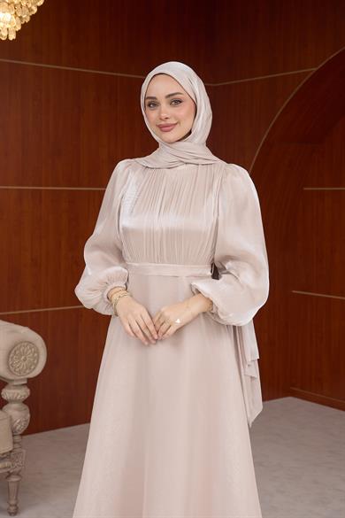 Kiraz Işıltı Abiye - Vizon