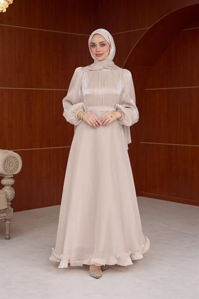 Kiraz Işıltı Abiye - Vizon