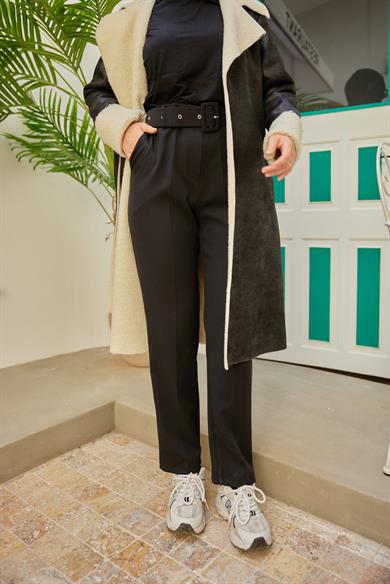 Krep Pantolon - Siyah