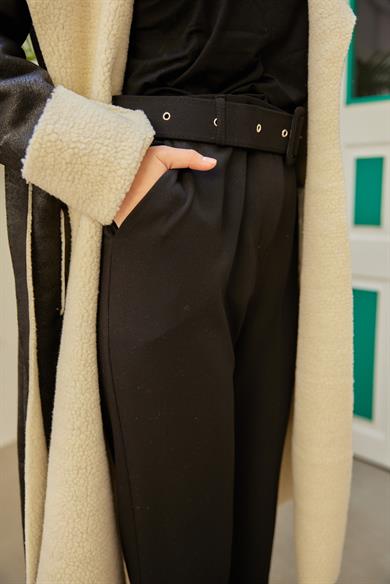 Krep Pantolon - Siyah