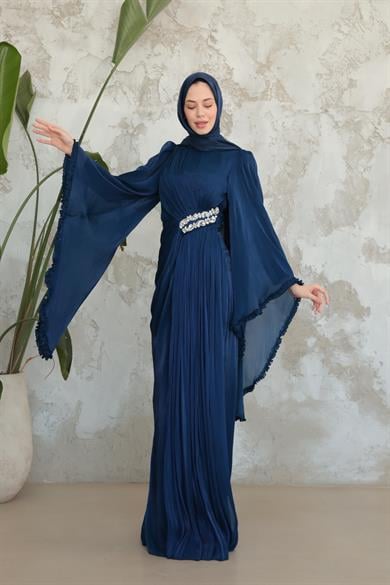 Kumru Taş Detay Abiye - Lacivert