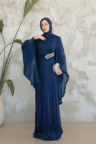 Kumru Taş Detay Abiye - Lacivert