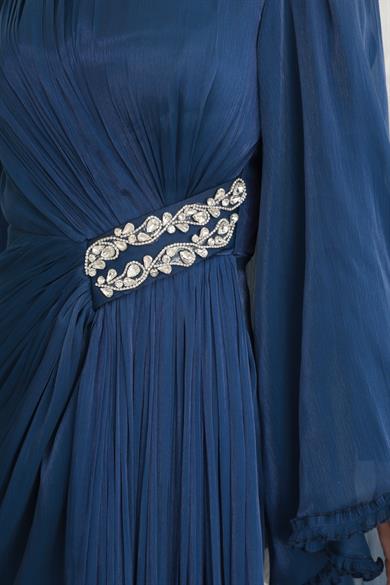 Kumru Taş Detay Abiye - Lacivert