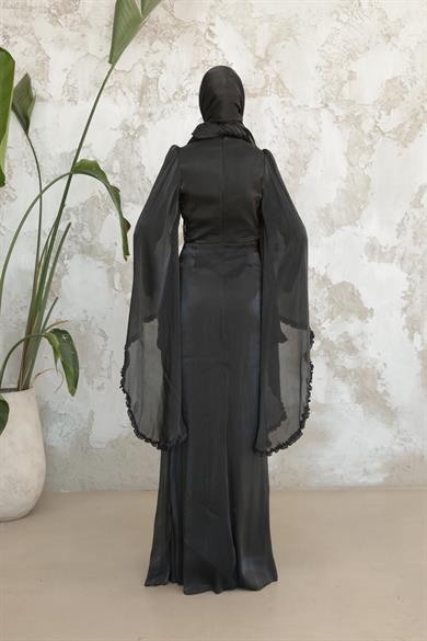 Kumru Taş Detay Abiye - Siyah