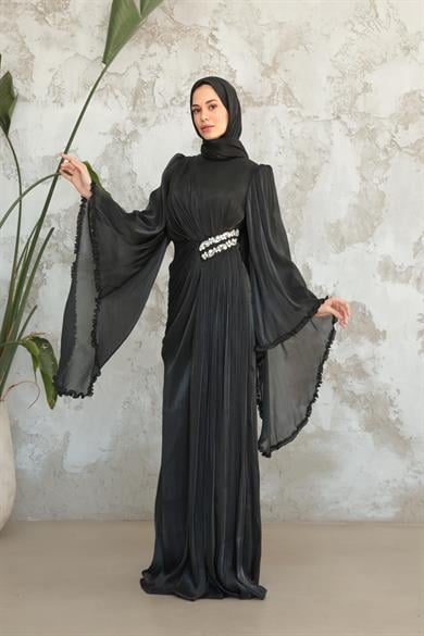 Kumru Taş Detay Abiye - Siyah