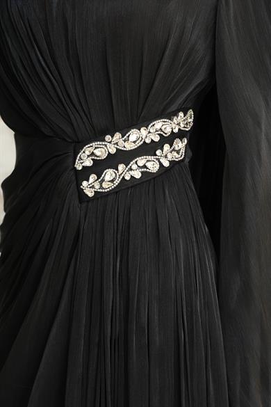 Kumru Taş Detay Abiye - Siyah