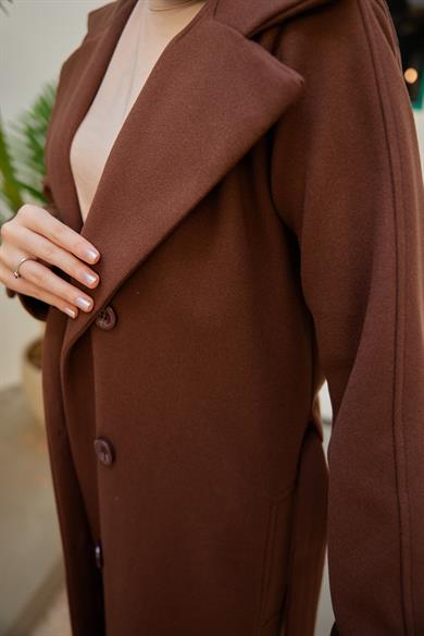 Belted Cashew Coat - Brown