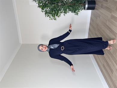 Lara Bel Toka Elbise - Lacivert