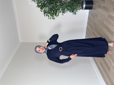 Lara Bel Toka Elbise - Lacivert