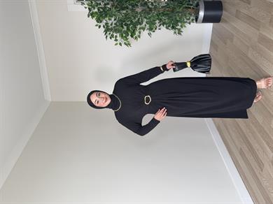 Lara Bel Toka Elbise - Siyah