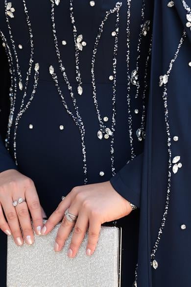 Lilyum Taş İşleme Abiye - Lacivert